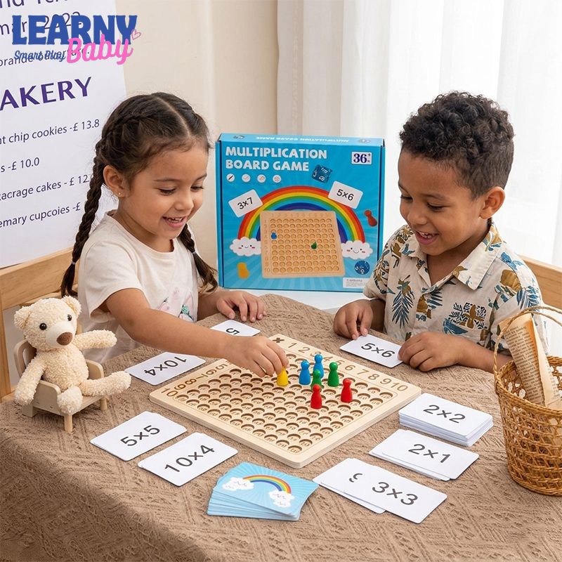 99 Multiplication Math Learning Board with Number Cards – Interactive Counting & Logical Thinking Toy for Kids (Ages 5+)