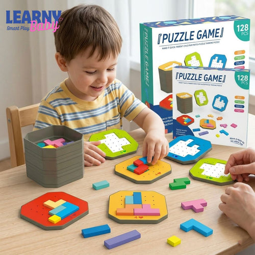 Colorful Wooden Geometry Jigsaw Board – Logical Thinking & Brain Training Toy (Ages 4+)