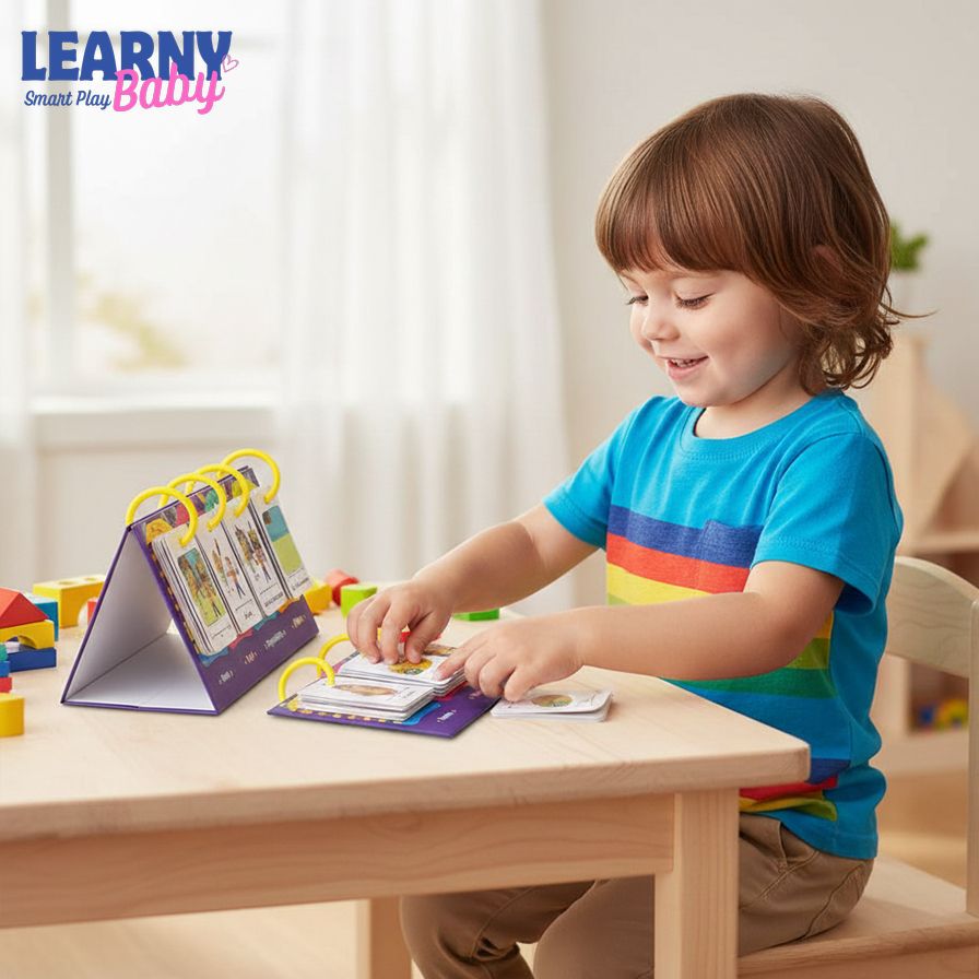 Sentence-Making Flip Chart – Educational Tool for Building Vocabulary, Special Education Speech Therapy, 80 Cards with 40 Sentences for Kids