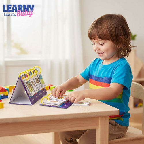 Sentence-Making Flip Chart – Educational Tool for Building Vocabulary, Special Education Speech Therapy, 80 Cards with 40 Sentences for Kids