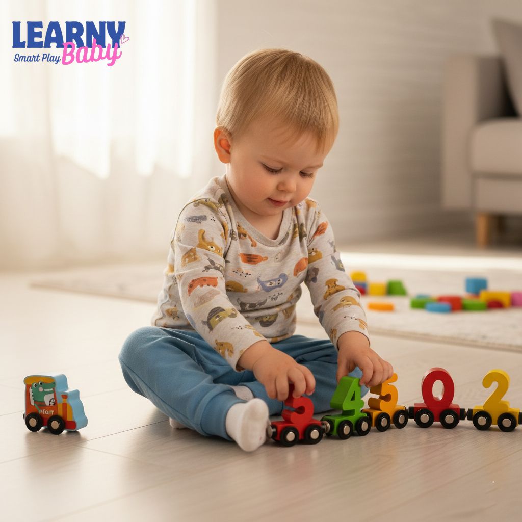 Montessori Wooden Magnetic Number Train Toy for Kids, Counting Learning Train Set, Educational Math Toy, Preschool Number Recognition Toy