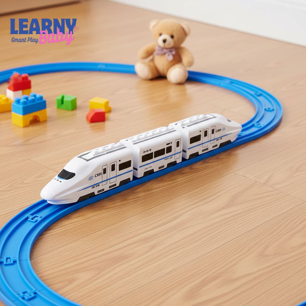 Smart Chain Train Kids Toy, Kids DIY High-Speed Railway Train Set with Sound & Light