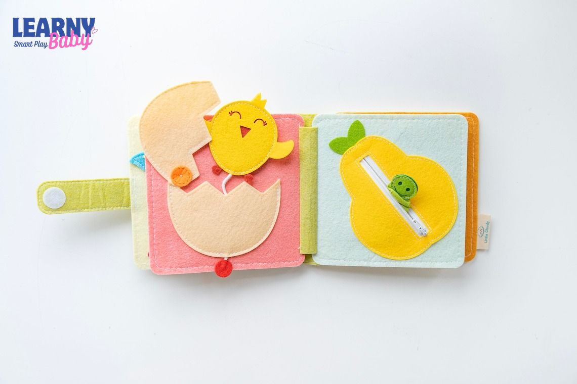 Quiet Book for 1 Year Old, Giraffe Felt Busy Book, Montessori Sensory Toy, Toddler Learning Activity Book, Baby Gift