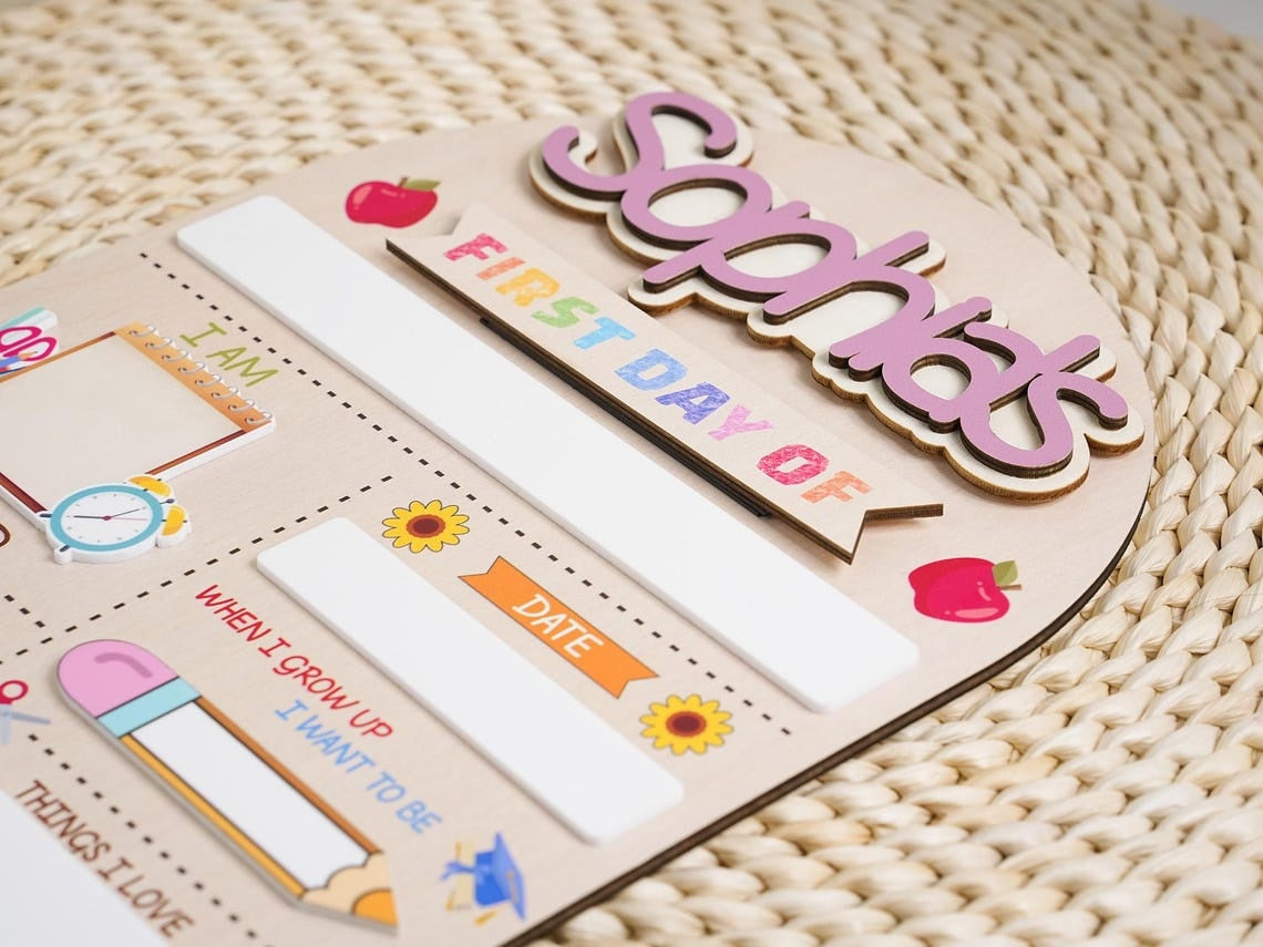 Custom First Last Day of School Sign, Back to School Sign, Preschool, Kindergarten 1st Day of School Sign, School Board