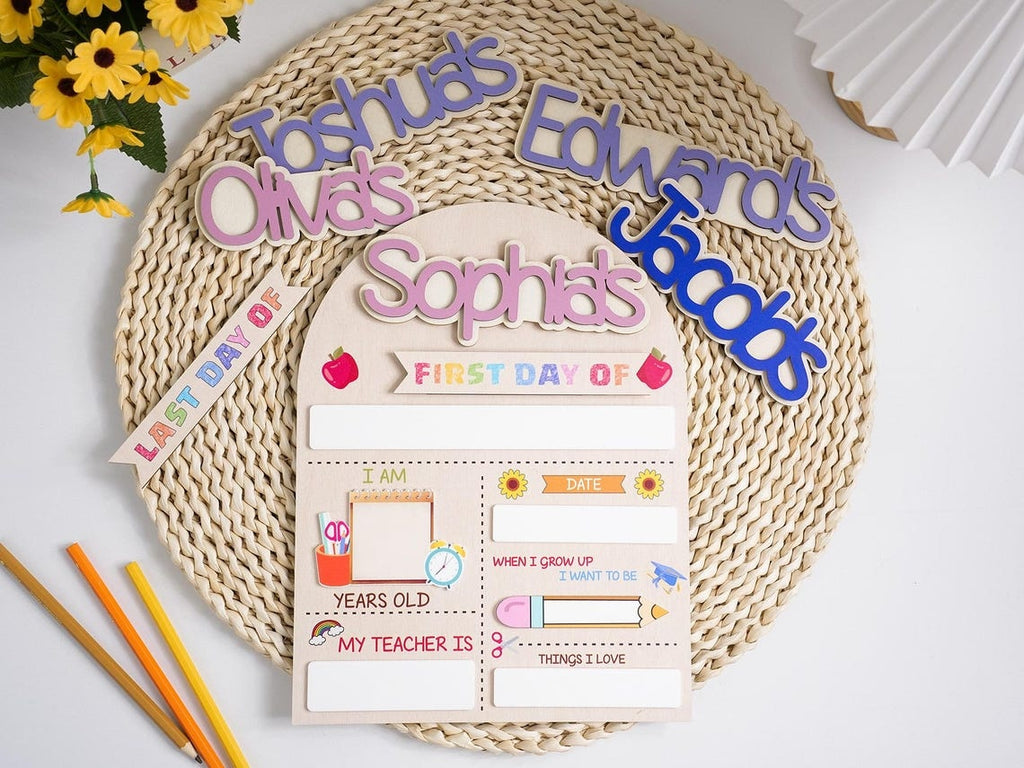 Custom First Last Day of School Sign, Back to School Sign, Preschool, Kindergarten 1st Day of School Sign, School Board