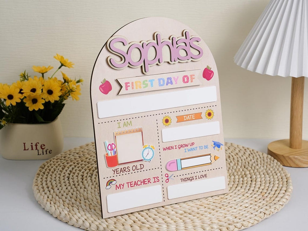 Custom First Last Day of School Sign, Back to School Sign, Preschool, Kindergarten 1st Day of School Sign, School Board
