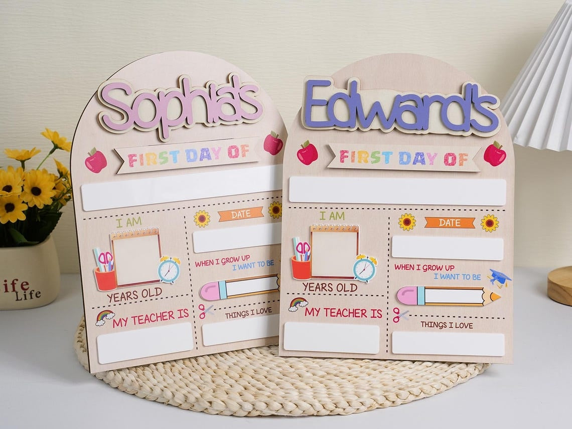 Custom First Last Day of School Sign, Back to School Sign, Preschool, Kindergarten 1st Day of School Sign, School Board