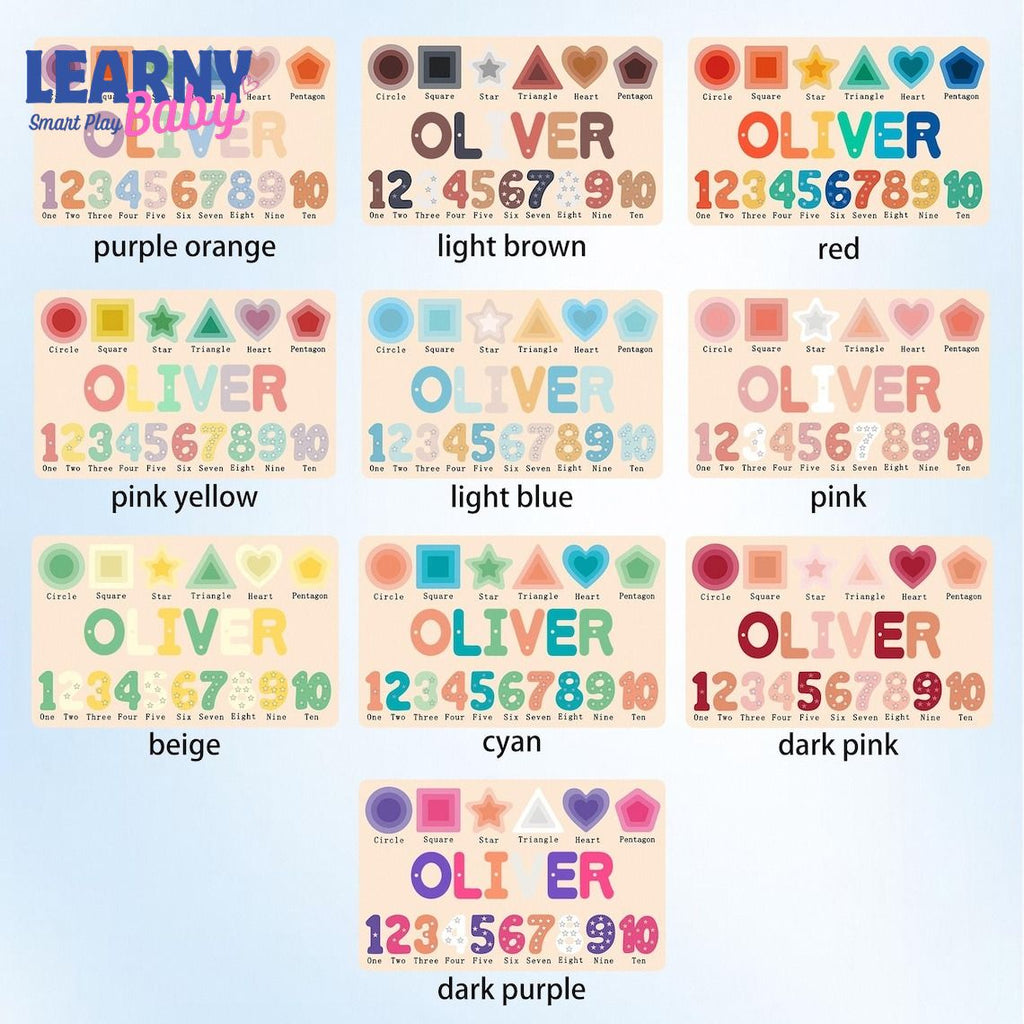 Custom Handmade Name Puzzle with geometry, Wood Toy, Personalized Birthday Gift for Kids, Christmas Gifts for Toddlers, Unique New Baby Gift BBLB13