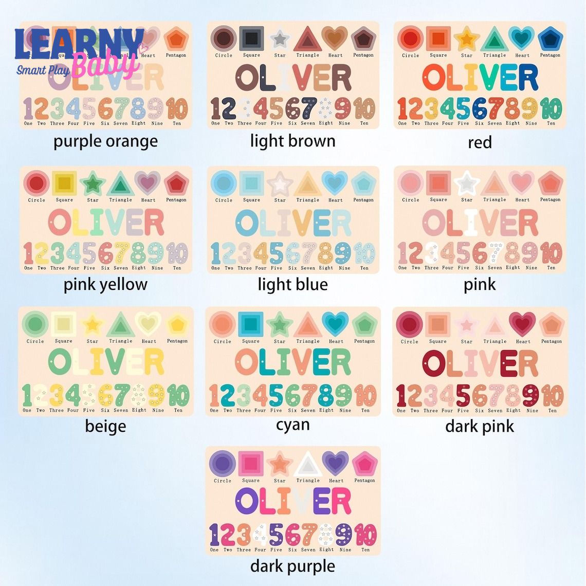 Custom Handmade Name Puzzle with geometry, Wood Toy, Personalized Birthday Gift for Kids, Christmas Gifts for Toddlers, Unique New Baby Gift BBLB13