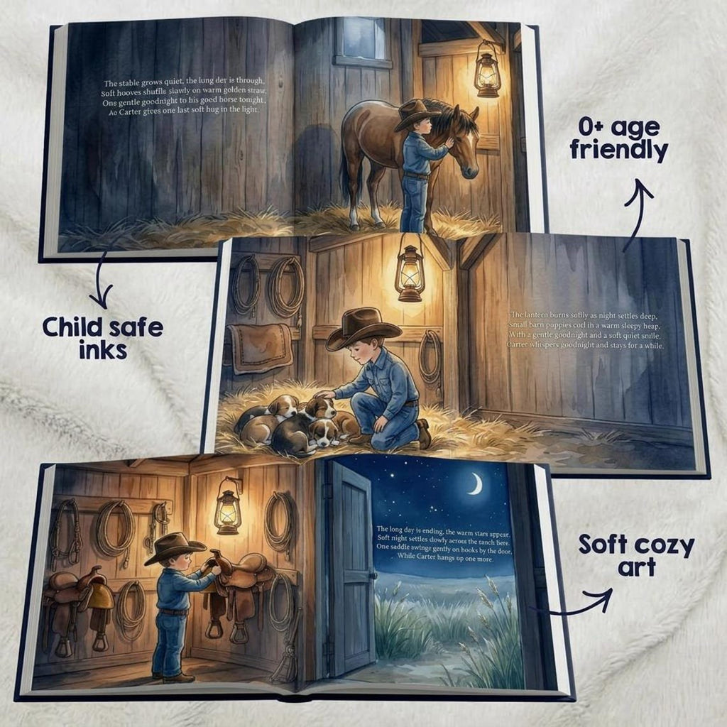 Personalized Cowboy Bedtime Story Book, Custom Little Cowboy Book, Western Nursery Decor Gift, Cowboy Theme Baby Keepsake, Baby Shower Gift