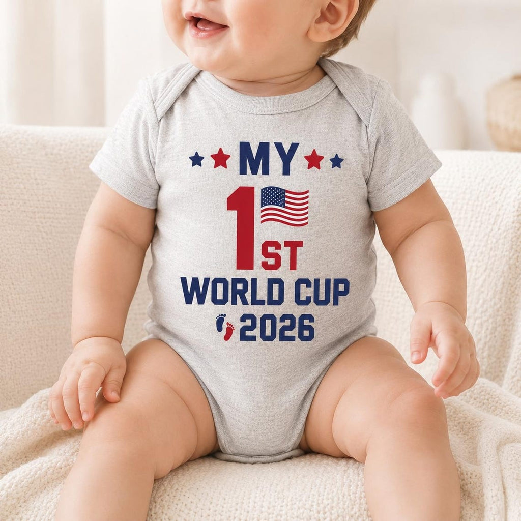 Personalized World Cup 2026 Baby Bodysuit, Custom Name Soccer Onesie, First Tournament Outfit, Newborn Fan Jersey Gift, Front Back Print