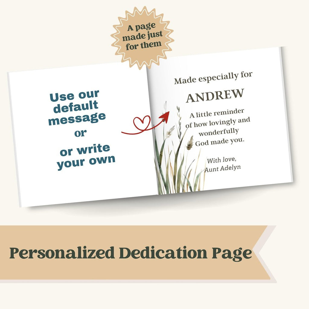 Personalized Baptism Baby Book Gift for Boy Girl, Custom Farm Baby Book with Name, First Year Baby Storybook, Faith Grandbaby Gift Idea