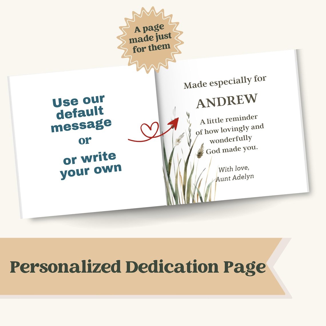 Personalized Baptism Baby Book Gift for Boy Girl, Custom Farm Baby Book with Name, First Year Baby Storybook, Faith Grandbaby Gift Idea