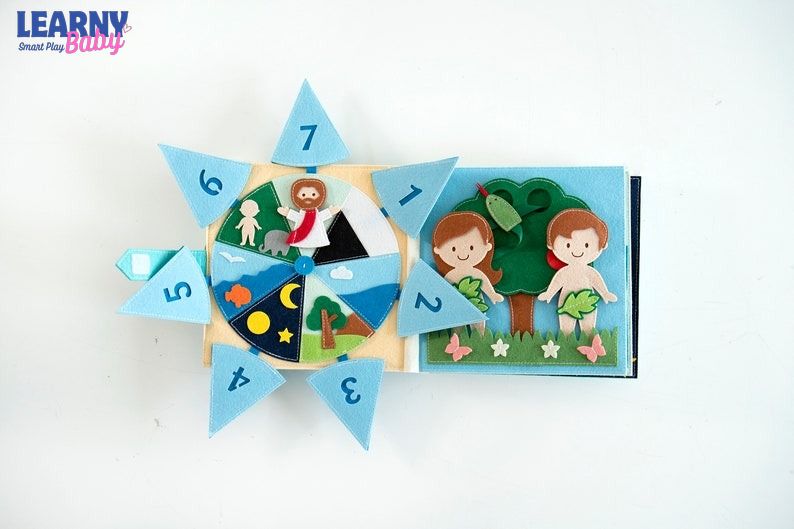 Handmade Bible Quiet Book, Felt Storybook, Baptism Gift, toddler Busy Book, Quiet Book, Busy Book, Bibile Story Book