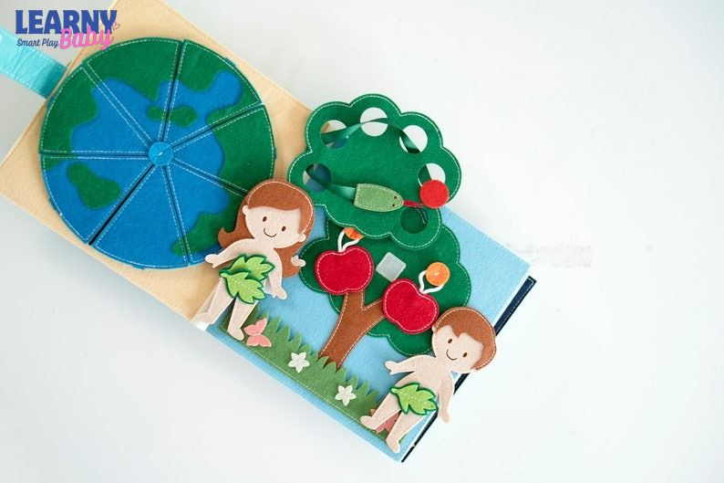 Handmade Bible Quiet Book, Felt Storybook, Baptism Gift, toddler Busy Book, Quiet Book, Busy Book, Bibile Story Book