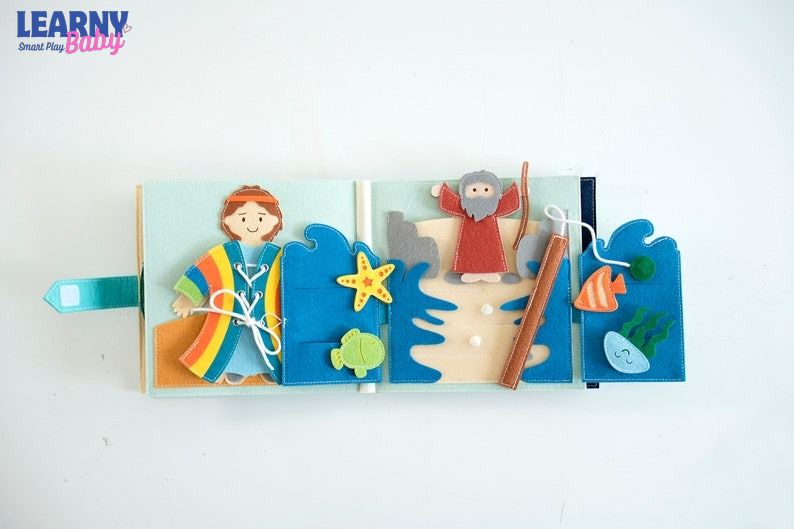 Handmade Bible Quiet Book, Felt Storybook, Baptism Gift, toddler Busy Book, Quiet Book, Busy Book, Bibile Story Book