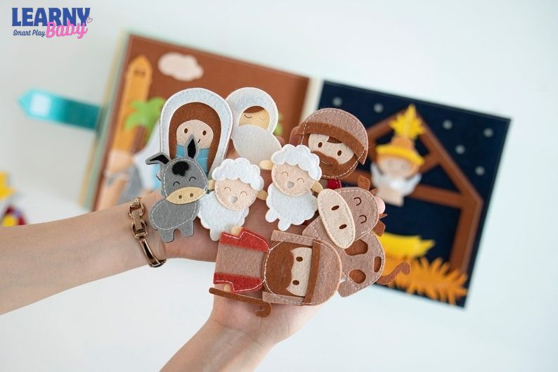 Handmade Bible Quiet Book, Felt Storybook, Baptism Gift, toddler Busy Book, Quiet Book, Busy Book, Bibile Story Book