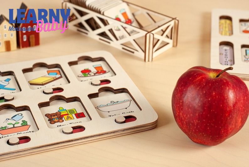 Chore Chart For Kids, Learning Wooden Toys, Chore List, Montessori Toys 2 Year Old, Kids Routine Chart, Visual Chore Chart, Toddler gifts