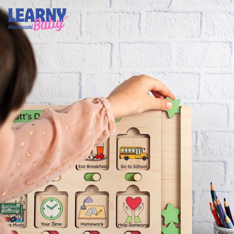 Chore chart for kids, Montessori toy, Toddler routine chart, Homeschool planner, Visual schedule, Responsibility chart, Birthday kids gifts