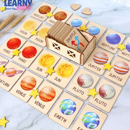 Space Memory Game, Montessori Matching Cards for Kids, Early Cognitive & Memory Skills, Ages 2–5 FCLB04