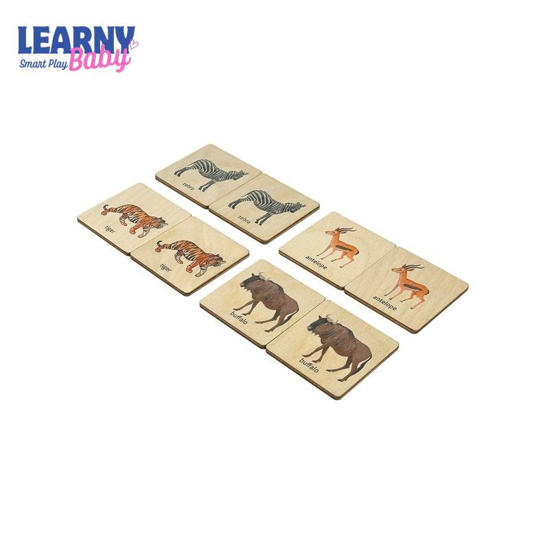 Wooden African Animals Memory Game, Montessori Safari Matching Puzzle, Early Cognitive & Memory Skills, Ages 2–5 FCLB8