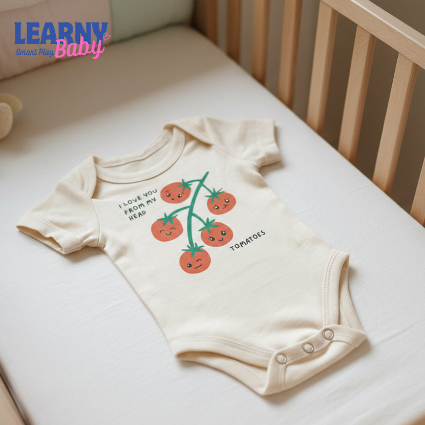 Cute Tomatoes Baby Onesie®, I Love You From My Head Tomatoes Baby Bodysuit, Cute Tomato Baby Shower Gift, Fruit Vegetable Baby Romper