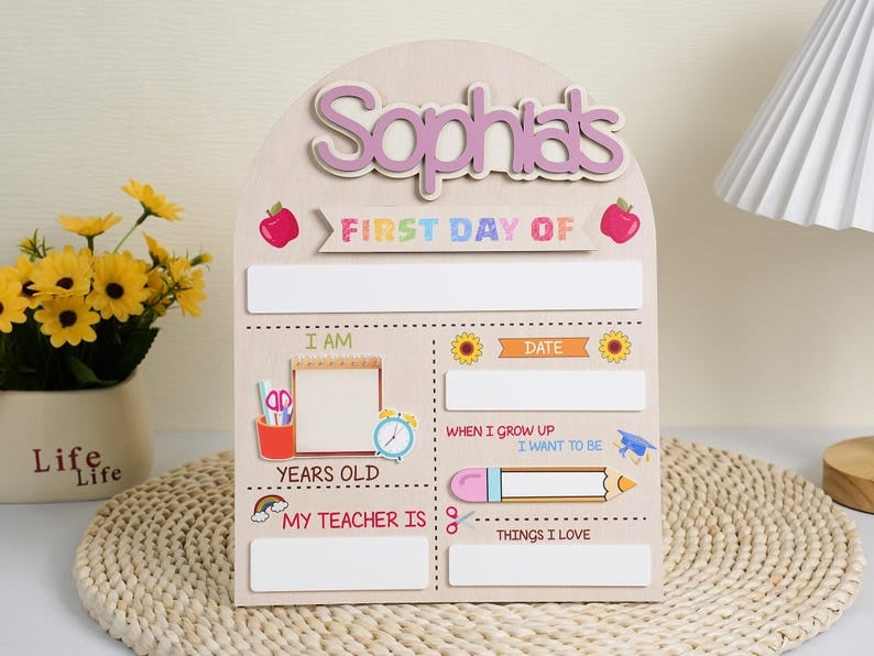 Custom First Last Day of School Sign, Back to School Sign, Preschool, Kindergarten 1st Day of School Sign, School Board