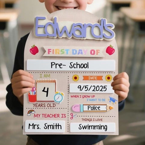 Custom First Last Day of School Sign, Back to School Sign, Preschool, Kindergarten 1st Day of School Sign, School Board