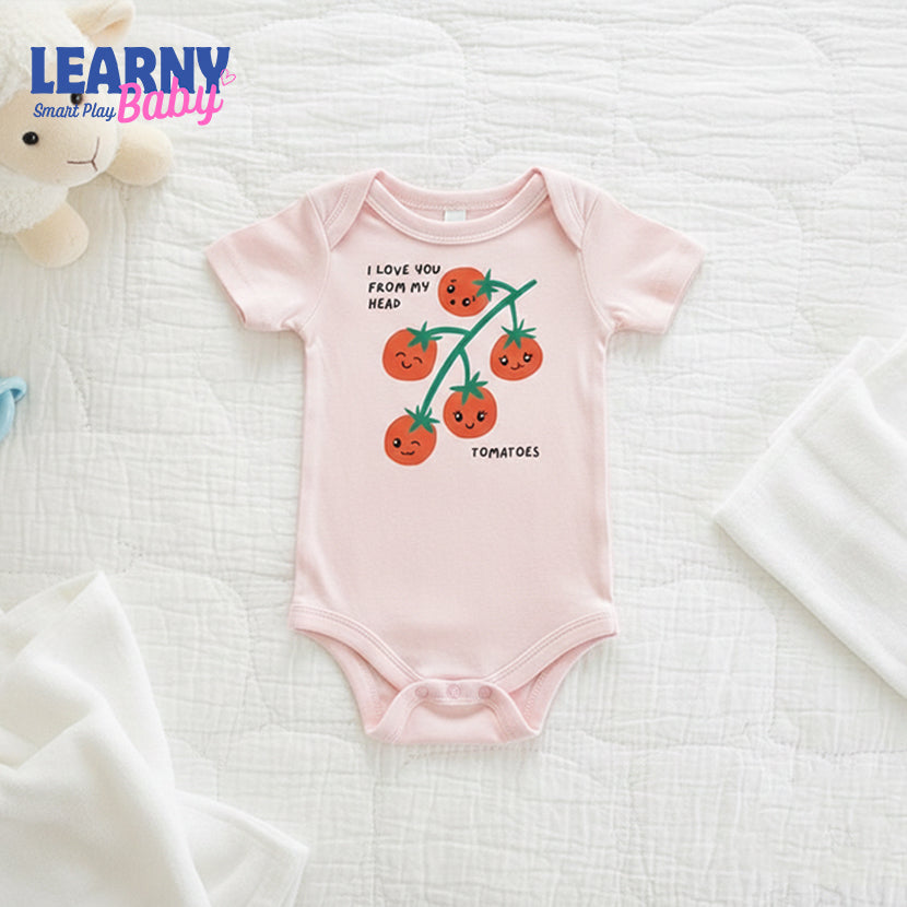 Cute Tomatoes Baby Onesie®, I Love You From My Head Tomatoes Baby Bodysuit, Cute Tomato Baby Shower Gift, Fruit Vegetable Baby Romper