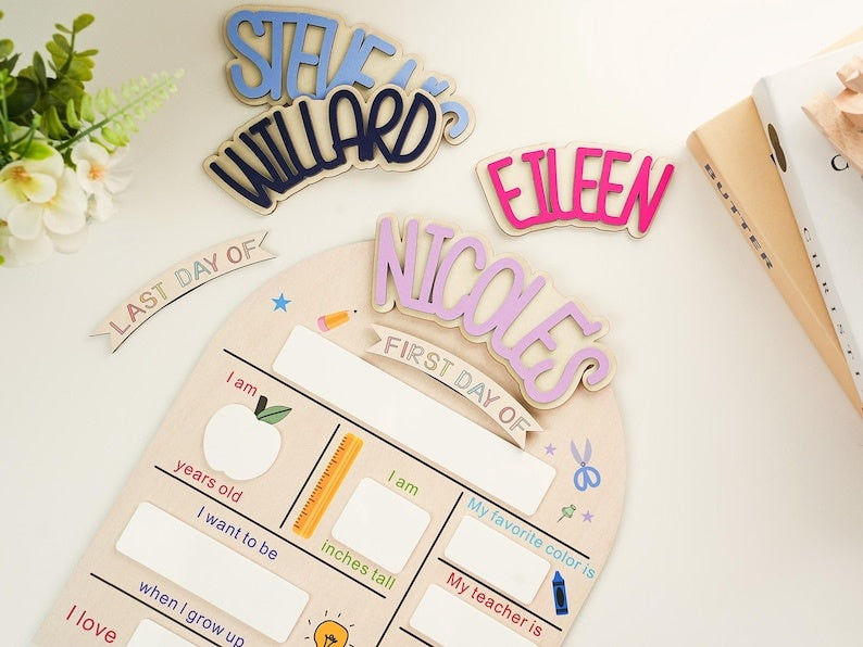 Custom First Day of School Sign, Back to School Sign, Preschool, Kindergarten 1st Day of School Sign, School Board, Last Day of School Sign