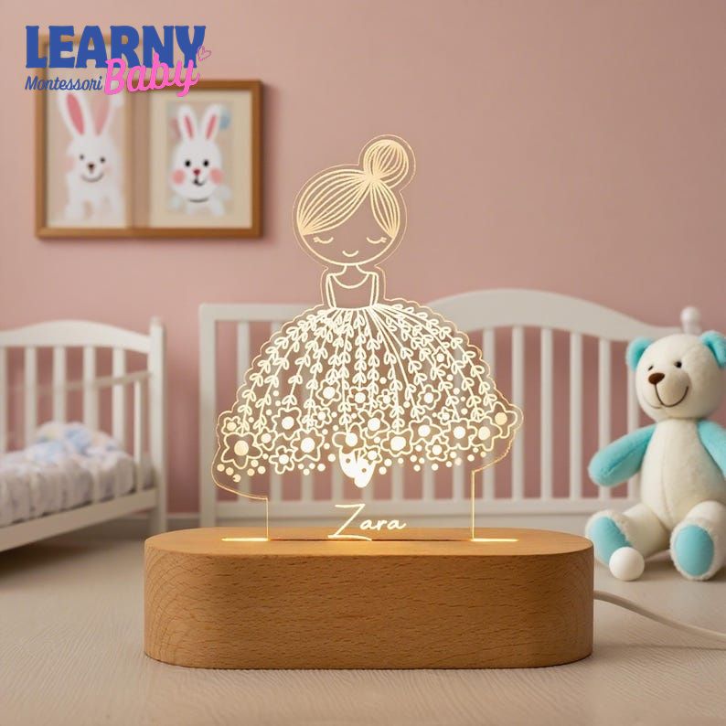 Personalized Ballerina Girl with Name,Custom Night Light with Name, Nursery Room Lamp, Christening Gift, Ballet Gift, Birthday Gift for Her NL11