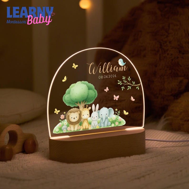 Personalized LED Night Light for Kids, Custom Name Nursery Lamp, Baby Girl Gift, Kids Bedside Lamp  NL07
