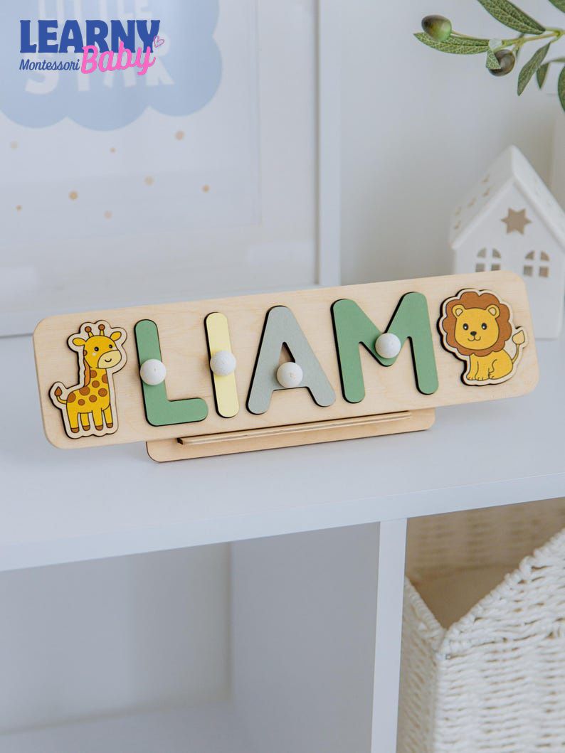 Wooden Name Puzzle. Personalized Name Puzzle. Custom Gifts for Kids. New Baby Gift. Baby Girl Nursery Decor. Nephew Gift. Baby Keepsake. BBLB28