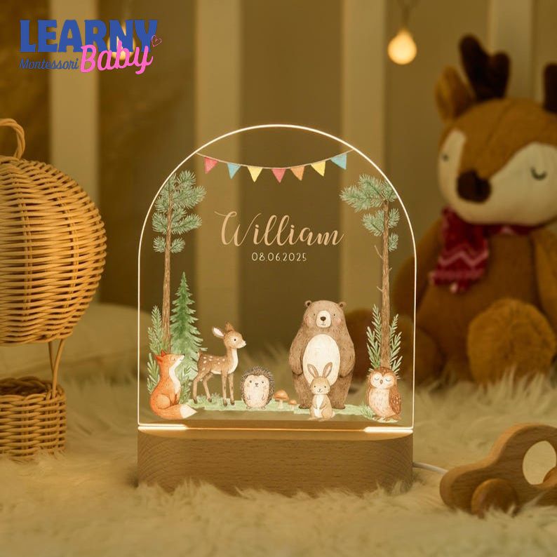 Personalized LED Night Light for Kids, Custom Name Nursery Lamp, Baby Girl Gift, Kids Bedside Lamp  NL07