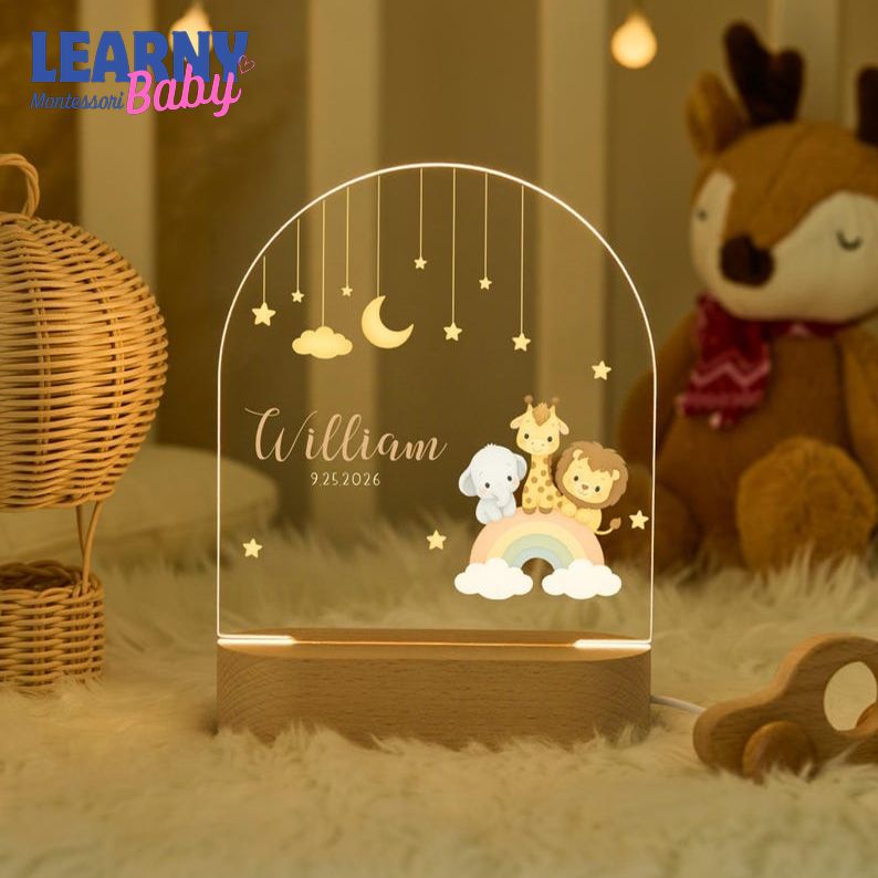 Personalized LED Night Light for Kids, Custom Name Nursery Lamp, Baby Girl Gift, Kids Bedside Lamp  NL07