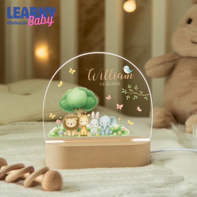 Personalized LED Night Light for Kids, Custom Name Nursery Lamp, Baby Girl Gift, Kids Bedside Lamp  NL07