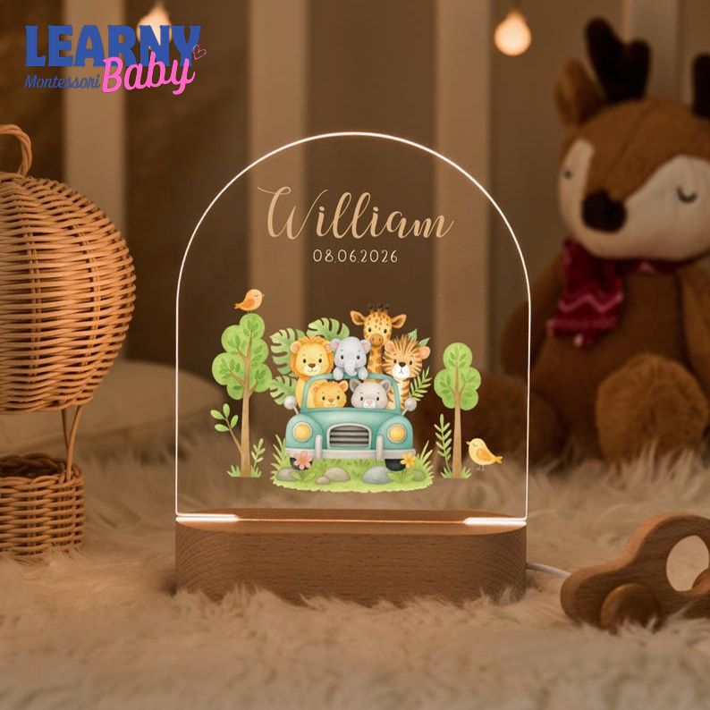 Personalized LED Night Light for Kids, Custom Name Nursery Lamp, Baby Girl Gift, Kids Bedside Lamp  NL07