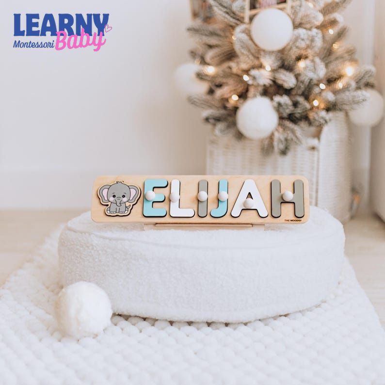 Wooden Name Puzzle. Personalized Name Puzzle. Custom Gifts for Kids. New Baby Gift. Baby Girl Nursery Decor. Nephew Gift. Baby Keepsake. BBLB28