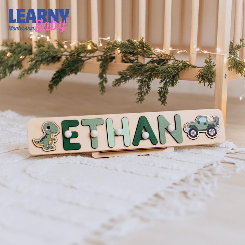 Wooden Name Puzzle. Personalized Name Puzzle. Custom Gifts for Kids. New Baby Gift. Baby Girl Nursery Decor. Nephew Gift. Baby Keepsake. BBLB28