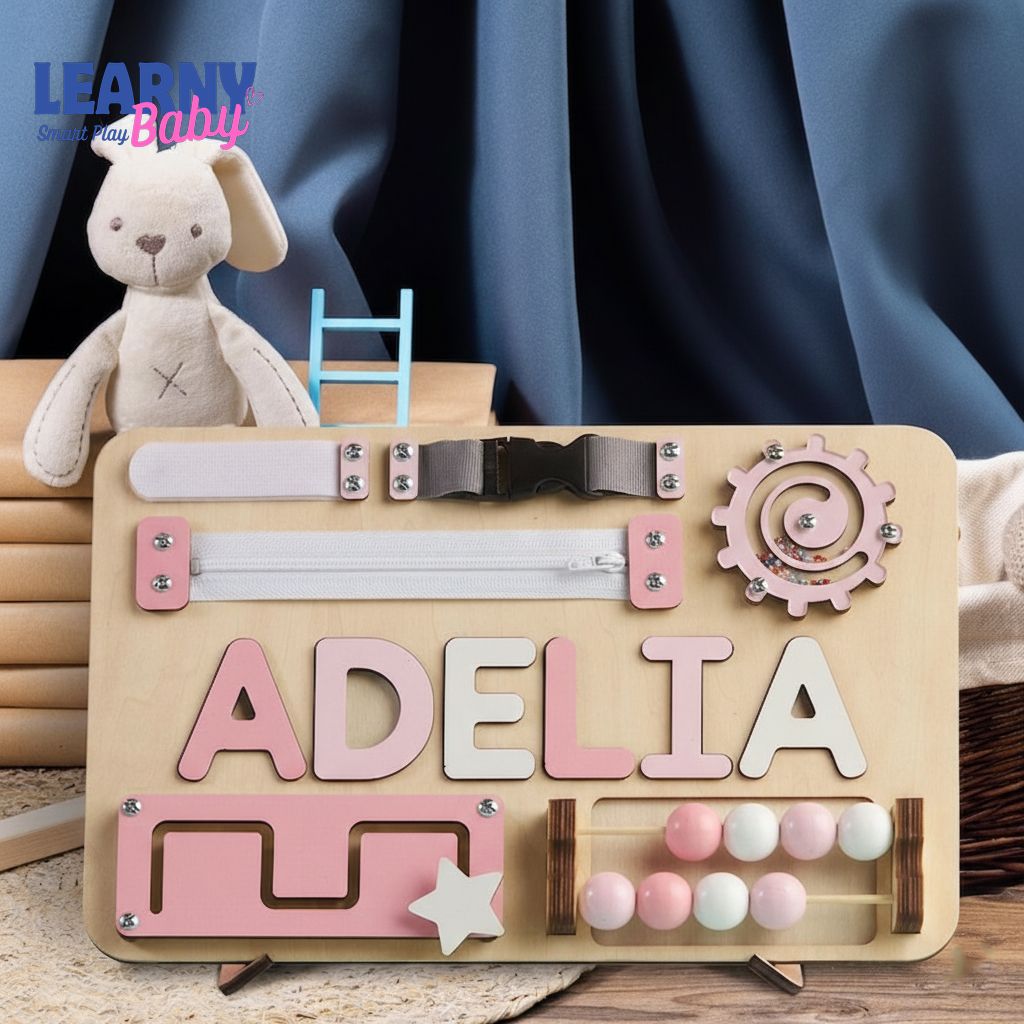 Montessori Toys, Personalized Baby Busy Board, Custom Name Puzzle, Gift for Boy or Girl, First Birthday Gift, Baby Shower, Gifts For Kids BBLB10