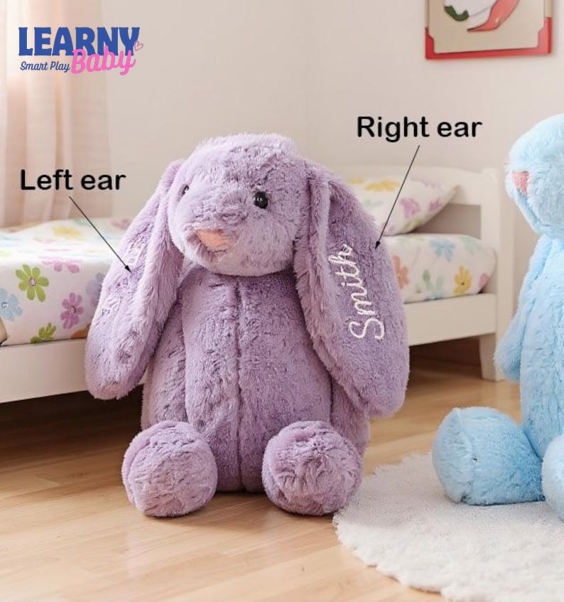 Baby Shower Gift, Custom Monogrammed Bunny Rabbit, Personalized Embroidered Bunny, Soft Plush Toy, Baby Gift, Newborn Gift, Flower Girl Gift