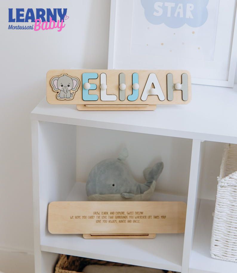 Wooden Name Puzzle. Personalized Name Puzzle. Custom Gifts for Kids. New Baby Gift. Baby Girl Nursery Decor. Nephew Gift. Baby Keepsake. BBLB28