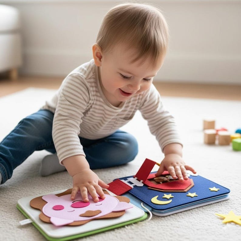 Personalized Farm Quiet Book, Handmade Montessori Busy Book, Felt Activity Book for Toddlers, Baby Birthday Gift, Montessori Busy Book