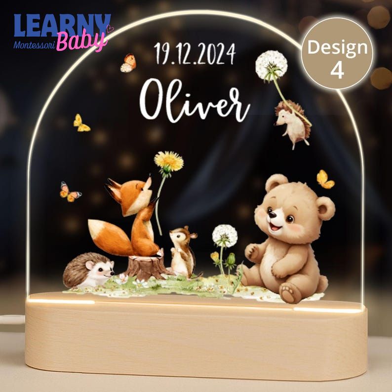 Personalized Baby Night Light, Custom Name Kids Lamp, Nursery Gift, Birthday Gift for Baby NL09