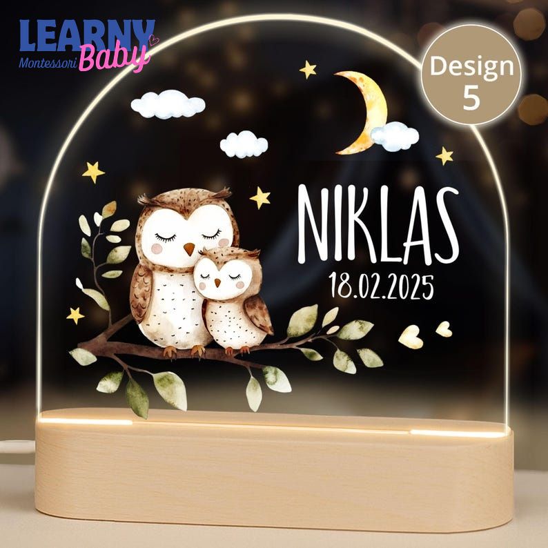 Personalized Baby Night Light, Custom Name Kids Lamp, Nursery Gift, Birthday Gift for Baby NL09