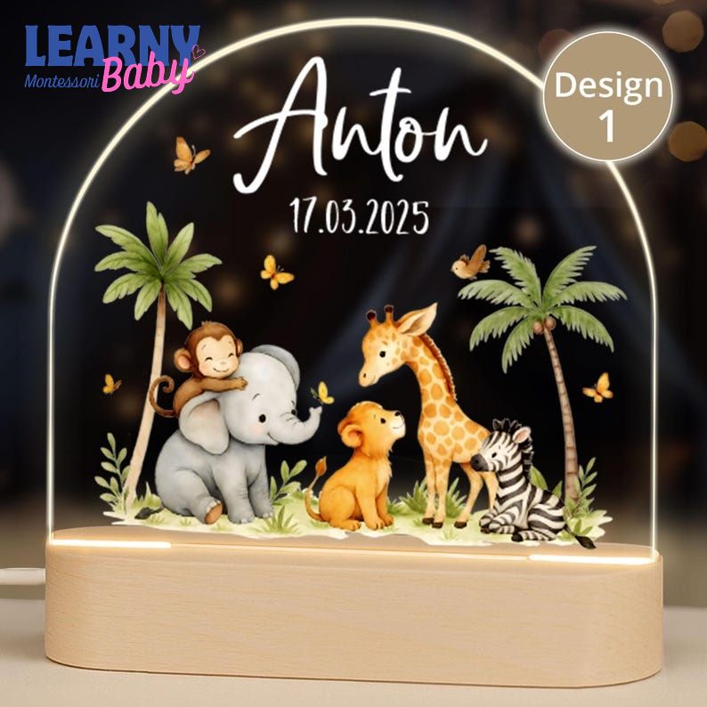 Personalized Baby Night Light, Custom Name Kids Lamp, Nursery Gift, Birthday Gift for Baby NL09