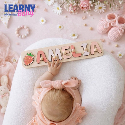 Personalized Name Puzzle for Kids, Wooden Montessori Toy, Baby Name Puzzle, Custom Toddler Gift, 1st Birthday Gift Boy Girl BBLB25