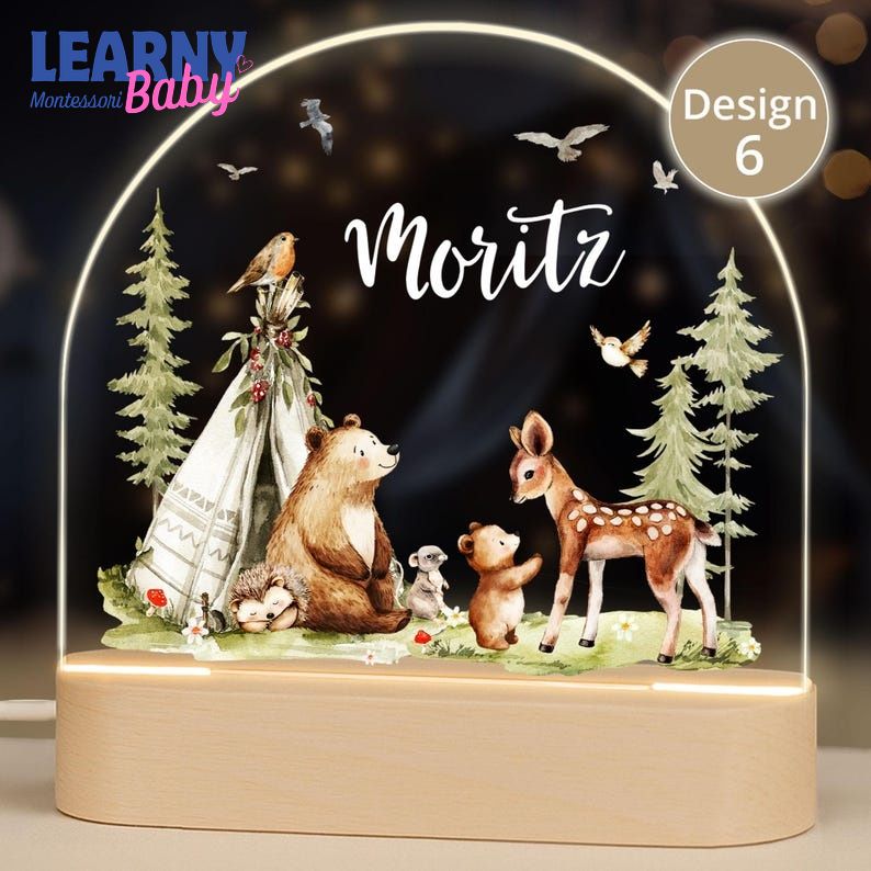 Personalized Baby Night Light, Custom Name Kids Lamp, Nursery Gift, Birthday Gift for Baby NL09