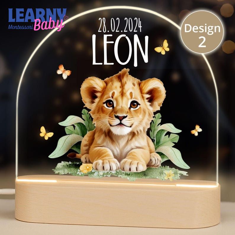 Personalized Baby Night Light, Custom Name Kids Lamp, Nursery Gift, Birthday Gift for Baby NL09