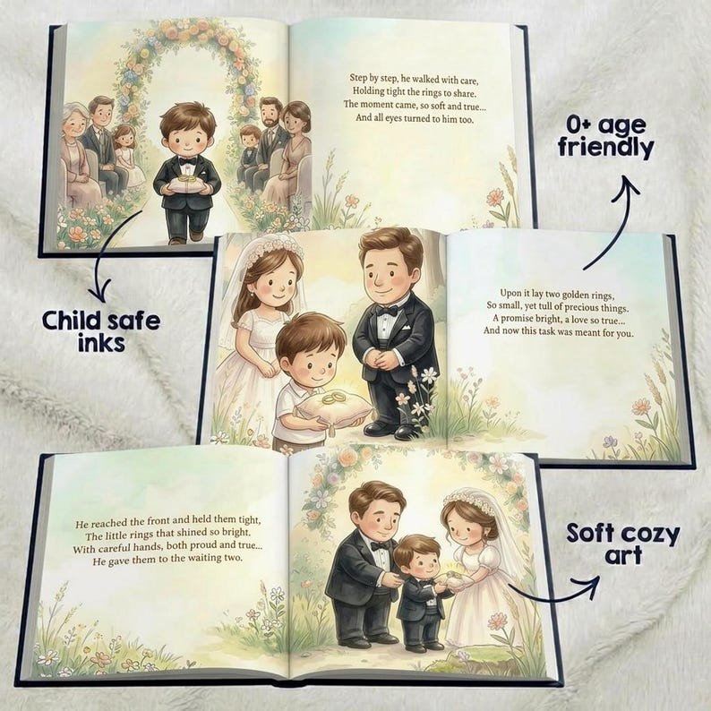 Personalized Ring Bearer Proposal Book, Custom Ring Bearer Boy Book Gift, Will You Be Our Ring Bearer Gift, Ring Bearer Proposal Gift Boy
